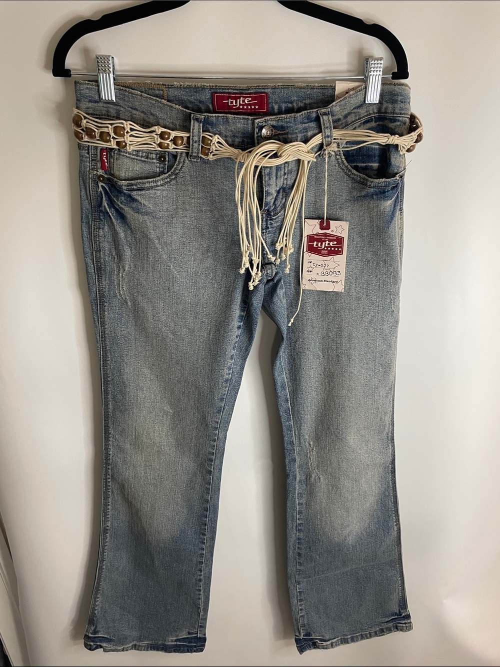 Tyte Jeans Women's Light Blue Boot Cut Jeans with Braided Belt